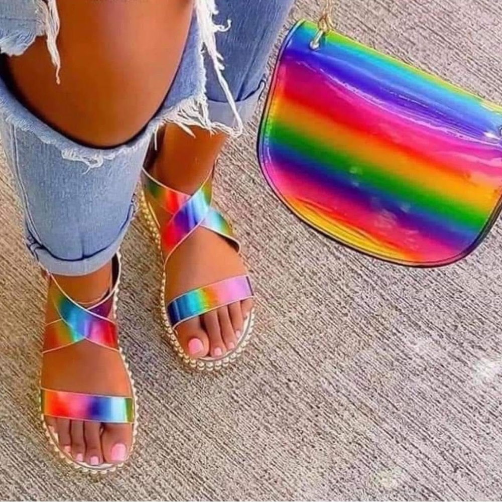 Rainbow Strappy Sandals